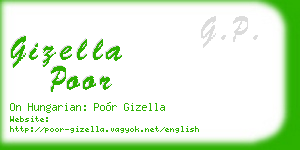 gizella poor business card